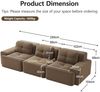 3-Sitzer Modulsofa aus Cord, Tiefsitz & breite Armlehnen, 293 x 104 x 69 cm, Braun Bild 4