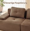 3-Sitzer Modulsofa aus Cord, Tiefsitz & breite Armlehnen, 293x104x69 cm, Braun Bild 5