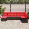 vidaXL Gartensofa-set mit Kissen mit Speicher 8 pcs Beige Poly Rattan 3354153 Bild 3