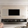 Planetmöbel TV Board 320 cm Schwarz, TV Schrank mit 4 Klappen als Stauraum, Lowboard hängend oder stehend, Sideboard Wohnzimmer Bild 4