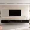Planetmöbel TV Board 320 cm Schwarz, TV Schrank mit 4 Klappen als Stauraum, Lowboard hängend oder stehend, Sideboard Wohnzimmer Bild 3