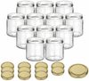 gouveo Honigglas 500g mit Schraub-Deckel - Leere Vorratsgläser 405 ml für Honig, Metall TO82 goldfarben, (12-tlg) Bild 2
