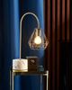 'Mooni' Tischlampe Gold Metall 50 cm Glühbirnen-Optik Schirm Diamantform Lampenfuß Marmoroptik Kabel mit Schalter Bogenlampe Modernes Design Bild 3