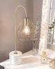 'Mooni' Tischlampe Gold Metall 50 cm Glühbirnen-Optik Schirm Diamantform Lampenfuß Marmoroptik Kabel mit Schalter Bogenlampe Modernes Design Bild 3