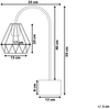'Mooni' Tischlampe Gold Metall 50 cm Glühbirnen-Optik Schirm Diamantform Lampenfuß Marmoroptik Kabel mit Schalter Bogenlampe Modernes Design Bild 2