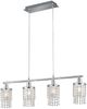 LED Balken Pendelleuchte 4-flammig mit Acryl Kristall Behang, Breite 80cm Bild 2