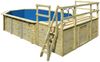Karibu Pool Modell 4D Classic 400x692 cm, Holz kdi mit blauer Poolfolie Bild 2