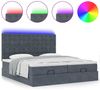 vidaXL Ottoman-Bett mit Matratzen & LEDs Dunkelgrau 180x200 cm Samt 3314658 Bild 5
