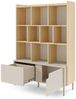 Beautysofa Bücherregal POSITIVO mit Schrank und Schublade, geriffelte Details Bild 4