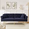 Merax Schlafsofa mit Bettfunktion, 1 Teile, 2-Sitzer-Sofa mit verstellbarer Rückenlehne & goldenen Metallfüßen Bild 3