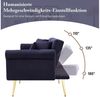 Merax Schlafsofa mit Bettfunktion, 1 Teile, 2-Sitzer-Sofa mit verstellbarer Rückenlehne & goldenen Metallfüßen Bild 4