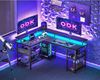 Gaming Schreibtisch LED & USB, Eckschreibtisch Schwarz 150×102cm Bild 2