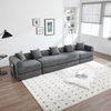 Modulares Sofa aus Cord mit Schlaffunktion & Seitentasche, 270 x 180 x 64 cm, Dunkelgrau Bild 5