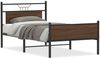 vidaXL Bettgestell ohne Matratze Braun Eiche 100x200 cm Holzwerkstoff 4107029 Bild 2