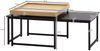 Couchtisch 2er Set Holz / Metall Sofatisch Eckig Eiche Schwarz Modern, Beistelltisch 2-teilig, Design Wohnzimmertische, Holztisch Satztische Bild 4