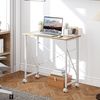 HOMCOM Schreibtisch mit Rollen (Klapptisch, 1-St, Klappschreibtisch), Computertisch für Home Office, Weiß Bild 5