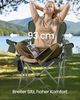 SONGMICS Campingstuhl 2er Set, klappbar, Klappstuhl, breiter Sitz, hohe Rückenlehne, Outdoor-Stuhl, tragbar, Outdoor-Stuhl, Getränkehalter, Handyhalter, Stoff-Organizer, grün-grau Bild 3