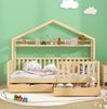 Bett 90x200 cm Hausbett aus Kiefernholz mit Schubladen – skandinavischer Stil und praktischer Stauraum Bild 2