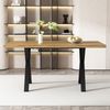 Esstisch 140x80x76 cm mit Kreuzgestell, MDF in Eiche-Optik und Metallrahmen Bild 3