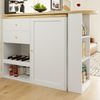 Drehbarer Schreibtisch-/Bar­tisch H 104 x T 204 x B 39 cm, MDF weiß, 360° drehbar, 4 Schubladen Bild 2