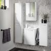 FACKELMANN SBC SCENO Gäste WC Waschtisch Set 45 cm breit, Weiß, Waschbecken Glas Weiß, Türanschlag rechts Bild 2