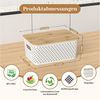 BlingBin Aufbewahrungsbox 6er-Set Aufbewahrungskorb mit Bambus Deckel, 5L Kunststoff Korb (6er Set, 6 St, 25,4 × 18,4 × 10,7 cm), Küchen Aufbewahrungsboxen für Regale, Schränke, Schränke und Zuhause Bild 2