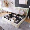 Merax LED Doppelbett 180x200 Polsterbett aus Kunstleder mit Lattenrost & Hydraulische Stauraum Weiß Bild 3