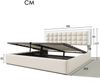 Merax LED Doppelbett 180x200 Polsterbett aus Kunstleder mit Lattenrost & Hydraulische Stauraum Weiß Bild 2