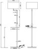 Stehleuchte CLAAS Stoffschirm, Holz Ablagetisch & USB Ladefunktion, 160cm Bild 5