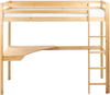 Hochbett mit Schreibtisch Kiefernholz LOURY 90 x 200 cm Hellbraun Bild 5