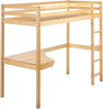 Hochbett mit Schreibtisch Kiefernholz LOURY 90 x 200 cm Hellbraun Bild 4