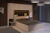 Vente-unique - VELONA Bett Holz, Platte SchwarzBeige - B 240 cm x H 202,8 cm x L 265,2 cm Bild 2