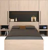 Vente-unique - VELONA Bett Holz, Platte SchwarzBeige - B 240 cm x H 202,8 cm x L 265,2 cm Bild 5