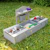roba 2in1 Balkonsandkasten & Matschküche für Kinder - FSC®-zertifiziert - Inkl. Zubehör - Kompakte Spielküche für Balkon & Garten - Grau Bild 2