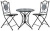 HTI-Living Garten-Essgruppe Sitzgruppe Metall Bistro Set Motiv Schiefer für Balkon und Terrasse, (Set, 3-tlg, 1 Tisch 2 Stühle), Sitzgruppe Essgruppe Balkonset Bild 2