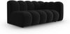 Micadoni Modulares Sofa Lupine 3-Sitzer Rechts Samtstoff Salvador Schwarz Bild 2