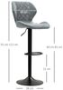 HOMCOM Barhocker 2er-Set, Drehbar Höhenverstellbar Barstuhl mit Chenille-Optik, Gepolstert Küchenstühle mit Rückenlehne und Fußstütze Tresenhocker für Küche, Stahl Dunkelgrau Bild 3
