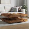vidaXL Couchtisch 360-Grad Drehbar Altholz-Optik 90x90x34,5 cm 3321358 Bild 3