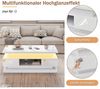 Merax Couchtisch hochglanz Sofatisch höhenverstellbar Beistelltisch mit LED & USB (1-St, 1 Tisch), Wohnzimmertisch mit Stauraum und 2 Schubladen, 100x50x40cm Bild 4