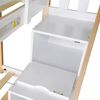 Merax Etagenbett, mit Tafeln und Treppen, Kinderbett 90x200cm, Hausbett Hochbett Kiefer Bild 4