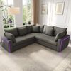 Merax Ecksofa mit LED-Beleuchtung und USB- & USB-C-Ladeanschluss, 198×198×83cm 1 Teile, L-förmiges Sofa Ecksofa, 5-Sitzer Couch mit Kissen, Cordstoff Bild 3