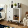 HOME NATURE WOHNKONZEPT Nachttisch Weiß 48x40x55 cm – 2 Schubladen & Offenes Fach, Schwarze Metallbeine, Moderner Bedside Table für Schlafzimmer Bild 5