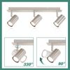 ZMH Deckenstrahler 3 Flammig Flurlampe Nickel - Deckenleuchte LED GU10 Deckenspots Modern Wohnzimmerlampe Schwenkbar 330°Wandstrahler für Korridor Wohnzimmer Schlafzimmer Küche Arbeitszimmer Bild 4