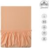 leevitex® Spannbettlaken, Premium 170g/m², Gummizug: rundum, schwer und dick, 100% Jersey-Baumwolle, Leinen / Aprikot, 90 x 200 - 100 x 220 cm Bild 2