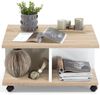 FMD 'Twin 1' Couchtisch, Spanplatte, 70 × 70 × 36 cm, Eichenbraun / Hochglanz-Weiß Bild 2