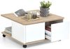 FMD 'Twin 1' Couchtisch, Spanplatte, 70 × 70 × 36 cm, Eichenbraun / Hochglanz-Weiß Bild 3