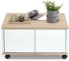 FMD 'Twin 1' Couchtisch, Spanplatte, 70 × 70 × 36 cm, Eichenbraun / Hochglanz-Weiß Bild 4