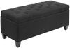 HOMCOM Sitzbank mit Stauraum Armlehnen, Samtartiges Polyester (Truhenbank, 1-St, Polsterbank), Polyester Gummiholz Schwarz 100 x 40 x 44 cm Bild 2