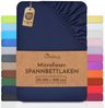 NatureMark Spannbettlaken Mikrofaser Spannbetttuch, Polyester, Gummizug: rundum, viele Größen und Farben Markenware, 120x200 cm, Navy blau Bild 1