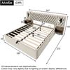 Merax Polsterbett Hydraulisch Stauraumbett Doppelbett 180×200 cm mit 2 Nachttischen, Kopfteil Leselicht mit USB Ladefunktion, Samt, Beige Bild 4